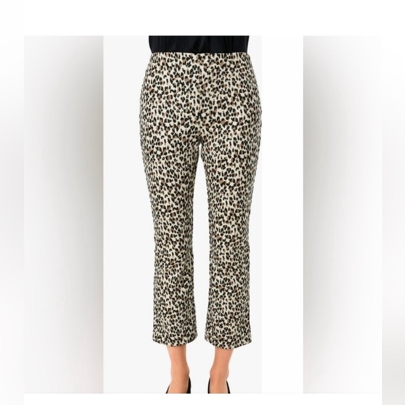 Tuckernuck Ashford Leopard Pants Size S NWT Stretch Cropped Slim Fit Chic - Picture 8 of 9